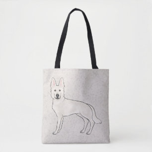 Tote Bag Berger Blanc Suisse Blanc GSD Chien de Dessin Anim
