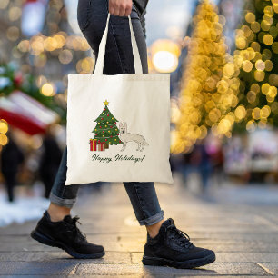 Tote Bag Berger suisse blanc GSD Chien vert arbre de Noël