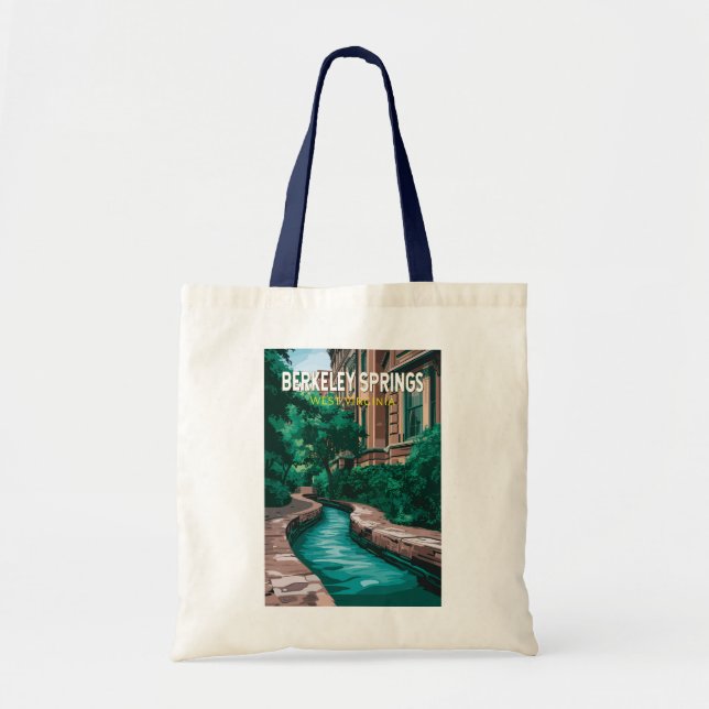 Tote Bag Berkeley Springs West Virginia Illustration Voyage (Devant)