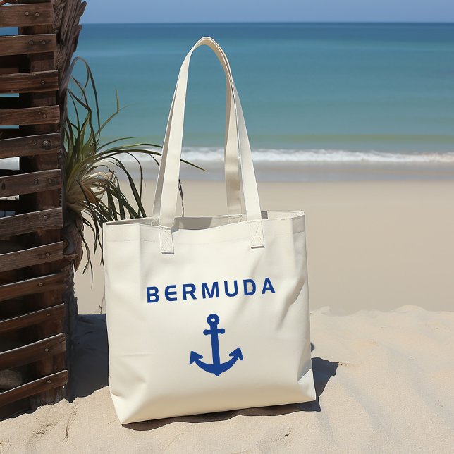 Tote Bag Bermudes Vieille Ancre pour la voile couleur clair (Créateur téléchargé)