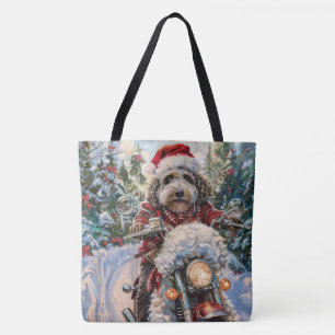 Tote Bag Bernedoodle Chien équitation Moto Noël