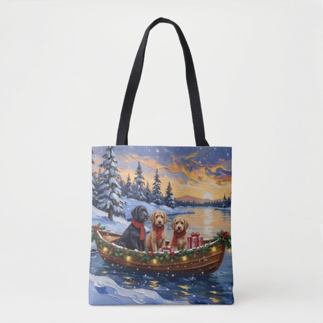 Tote Bag Bernedoodle Christmas Boat Holiday (Devant)