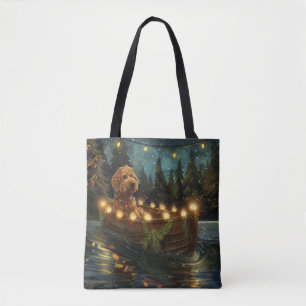 Tote Bag Bernedoodle Noël Festival Voyage