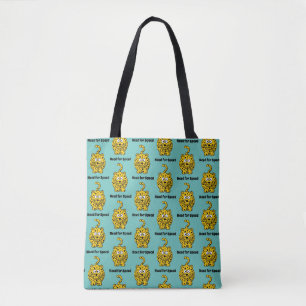 Tote Bag Besoin de vitesse, Drôle Cheetah dessin de chat