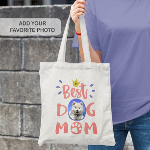 Tote Bag Best Dog Mom Pet Photo Empreinte de patte mignon t