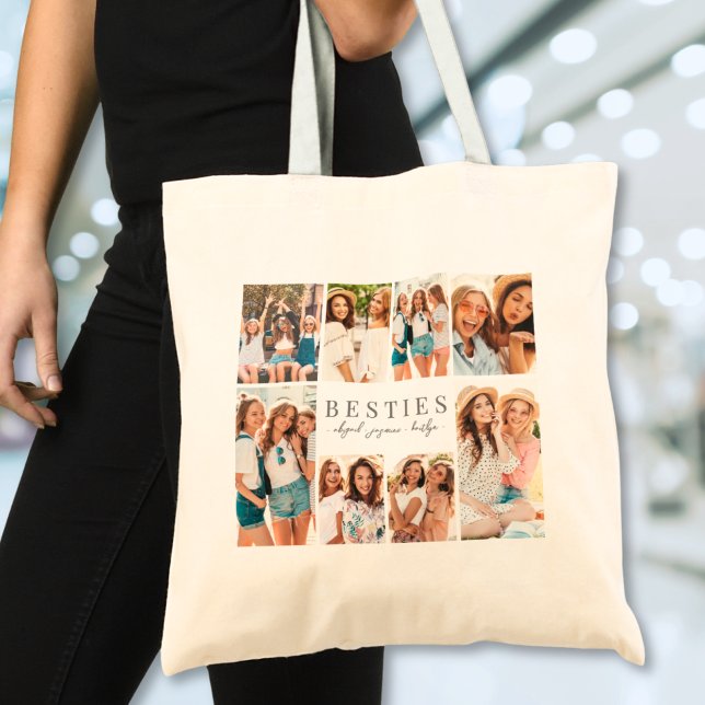Tote Bag Best Friends Elegant BFF Collage photo (Best Friends Elegant BFF Collage Photo Tote Bag)