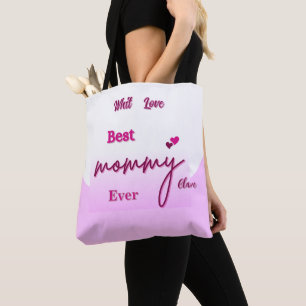 Tote Bag BEST MOM PERSONNALISÉ TOUJOURS rose et rose B