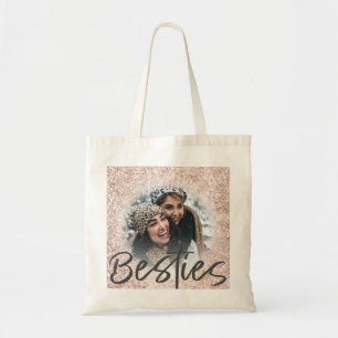 Tote Bag Bestie Rose Parties scintillant or Modèle photo