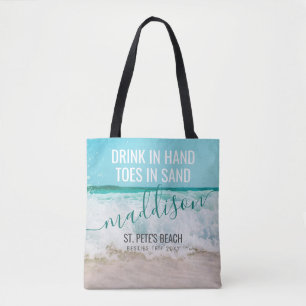 Tote Bag Besties Beach Trip Destination personnalisée