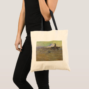 Tote Bag Bétail d'élevage de cowboys sur la chaîne par Lon 