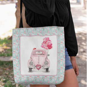 Tote Bag Bête de Bug de la Saint-Valentin Mignonne Voiture 