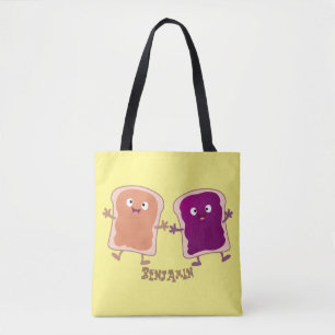 Tote Bag Beurre d'arachide mignonne et caricature sandwich