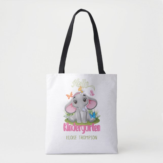 Tote Bag Beurre Eléphant jardin d'enfants Retour à l'école (Devant)