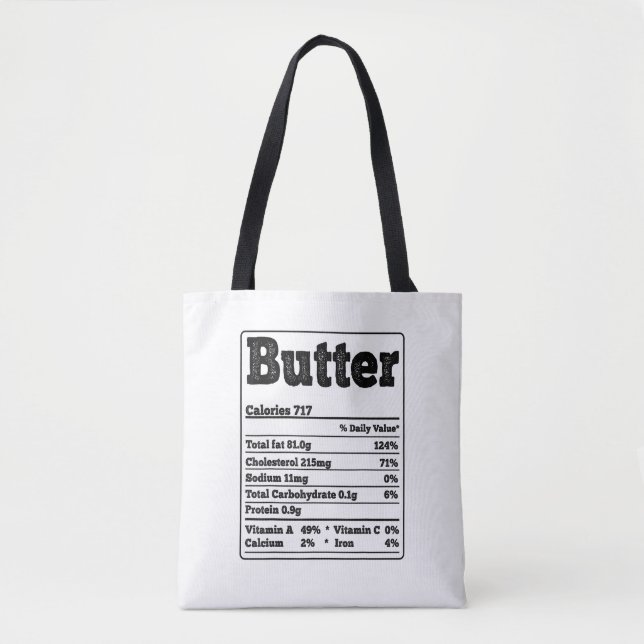 Tote Bag Beurre Faits Ingrédients Drôle Fodies Thanksgivin (Devant)
