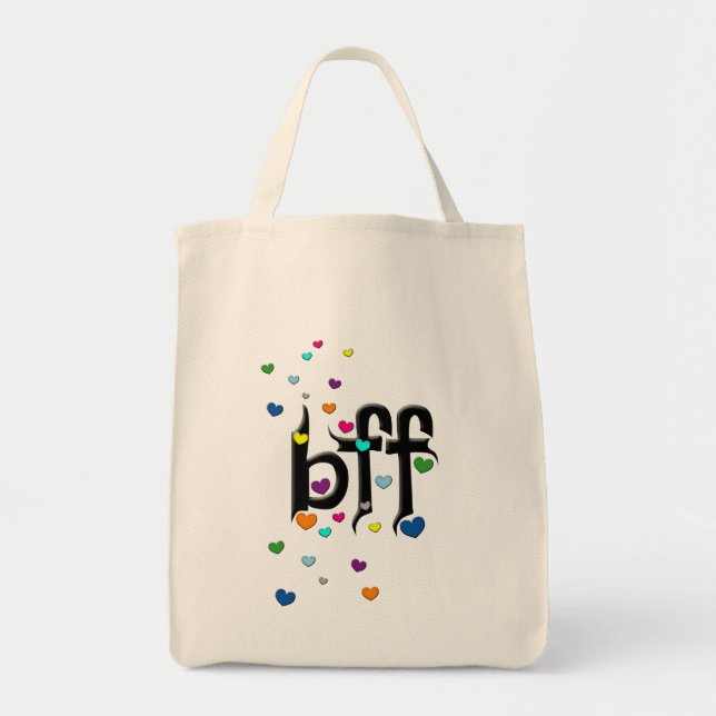 Tote Bag bff ~ coeurs (Devant)