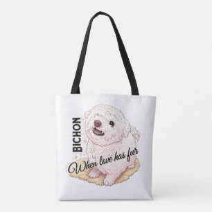 Tote Bag Bichon à fourrure d'amour