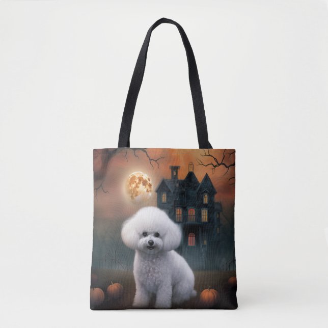 Tote Bag Bichon Frise Halloween effroi (Devant)