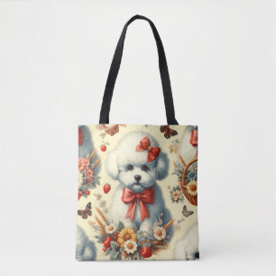 Tote Bag Bichon Frisé Vintage