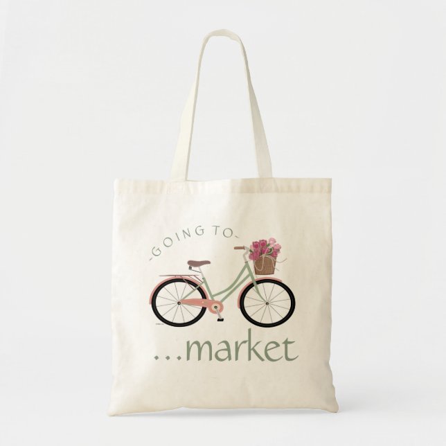 Tote Bag Bicyclette - allant lancer sur le marché (Devant)