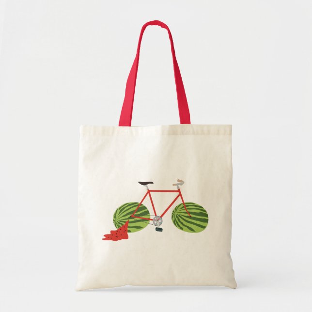 Tote Bag Bicyclette amusante avec Roues de pastèque (Devant)