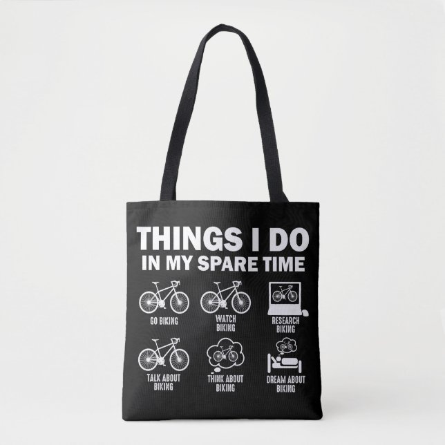 Tote Bag Bicyclettes Drôle Que Je Fais Dans Mon Temps Libre (Devant)