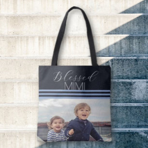 Tote Bag Bienheureux MIMI cadeau photo personnalisé Fourre-
