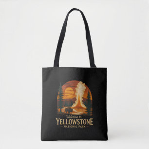 Tote Bag Bienvenue à la Broderie Yellowstone National USA