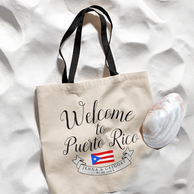 Tote Bag Bienvenue à Porto Rico| Destination Wedding Favor (Créateur téléchargé)