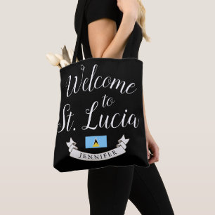 Tote Bag Bienvenue à Sainte-Lucie   Destination Faveur Mari
