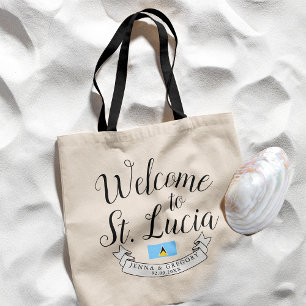Tote Bag Bienvenue à Sainte-Lucie   Destination Faveur Mari