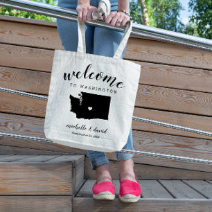 Tote Bag Bienvenue à Washington Mariage de silhouette d'é