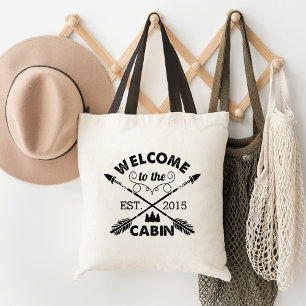 Tote Bag Bienvenue au Cabine Flèches rustiques