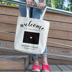 Tote Bag Bienvenue au Colorado   Mariage de la silhouette d