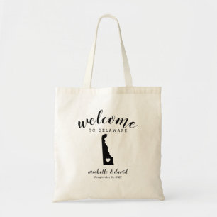 Tote Bag Bienvenue au Delaware Mariage de silhouette d'ét