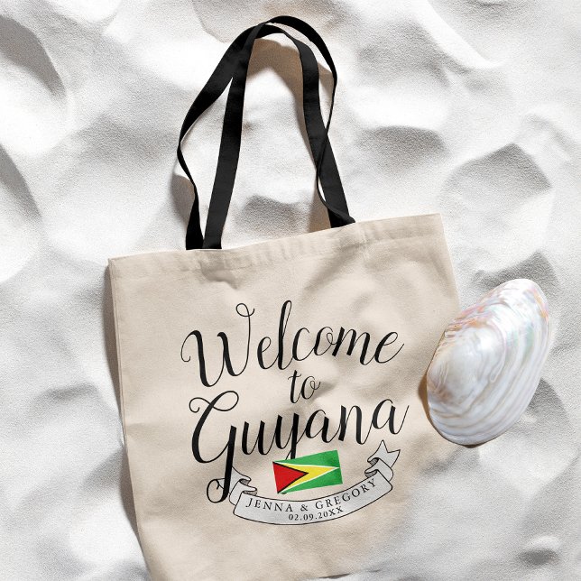 Tote Bag Bienvenue au Guyana | Personnalisation du mariage  (Créateur téléchargé)