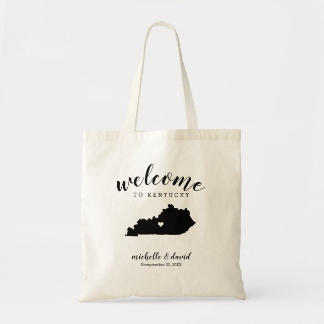 Tote Bag Bienvenue au Kentucky | Mariage de silhouette d'ét (Devant)