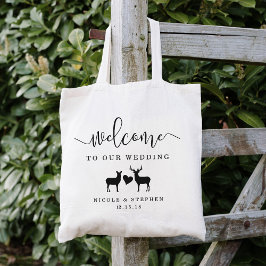 Tote Bag Bienvenue au Mariage des cerfs de Woodland