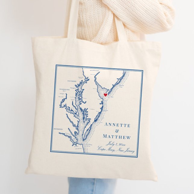 Tote Bag Bienvenue au Mariage du New Jersey du Cap May (Créateur téléchargé)