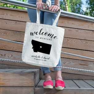 Tote Bag Bienvenue au Montana   Mariage de silhouette d'éta