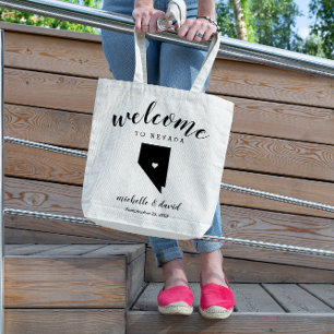 Tote Bag Bienvenue au Nevada Mariage de silhouette d'état
