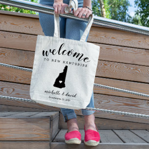 Tote Bag Bienvenue au New Hampshire State Silhouette Mariag