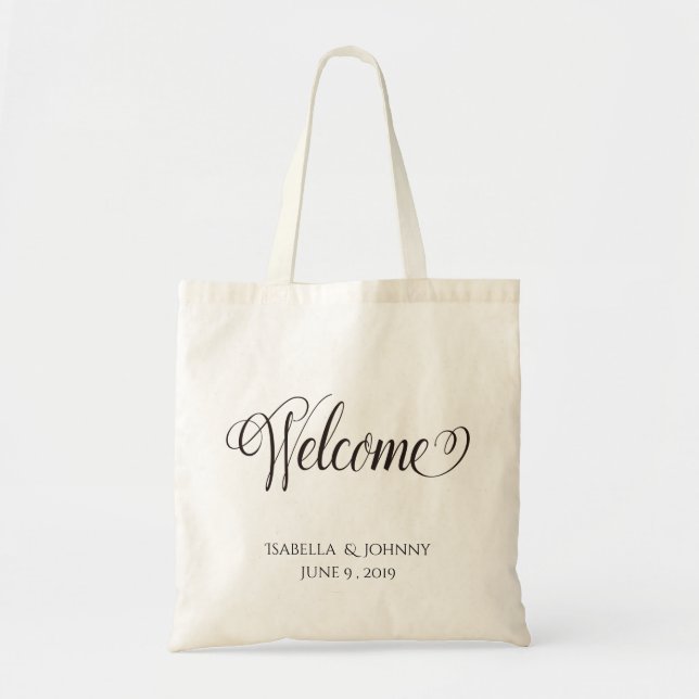 Tote Bag Bienvenue|cadeau de bienvenue mariage, faveur de m (Devant)