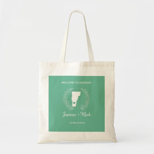 Tote Bag Bienvenue de mariage de destination Vermont   (Devant)