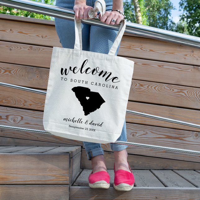 Tote Bag Bienvenue en Caroline du Sud Mariage de la Silhoue (Créateur téléchargé)