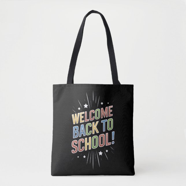 Tote Bag Bienvenue Retour à l'école Enseignant Premier jour (Devant)