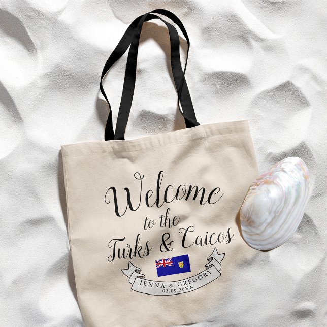 Tote Bag Bienvenue sur Turks and Caicos | Mariage de destin (Créateur téléchargé)