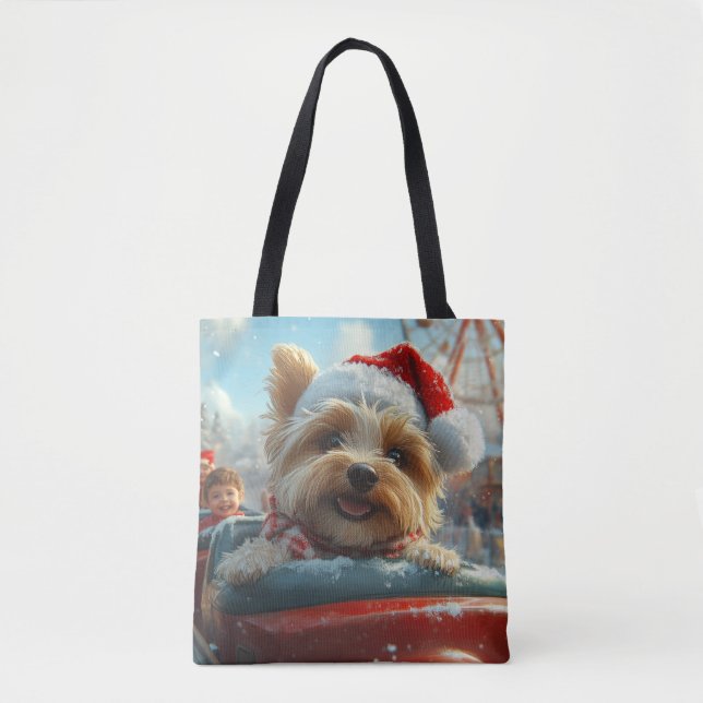 Tote Bag Biewer Terrier Dog Roller Dessous de verre Noël (Devant)