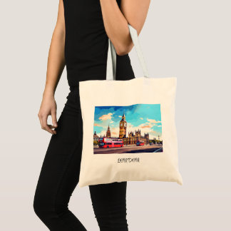 Tote Bag Big Ben et bus rouges à Londres