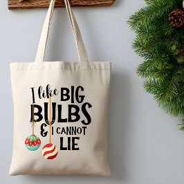 Tote Bag Big Bulbs Bright Funny & Festive Christmas Holiday