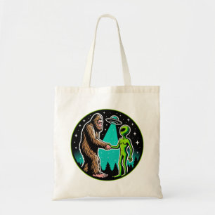 Tote Bag Bigfoot Alien Alliance - Funny Scifi Cryptid